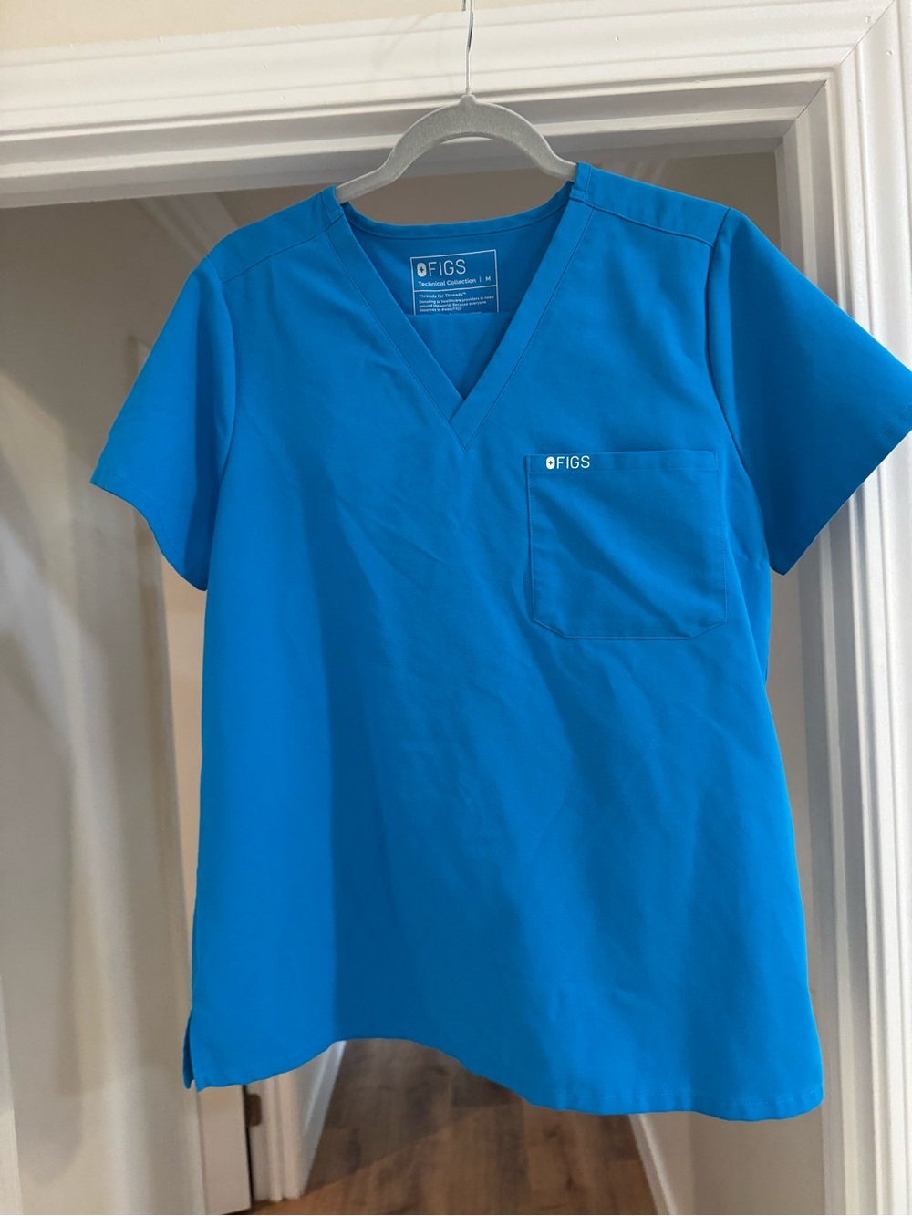 Figs V-Neck Scrub Top in Bright Blue